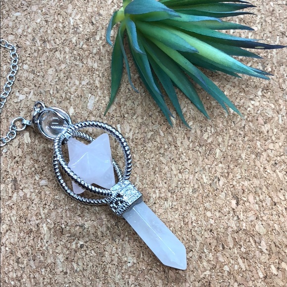 Rose quartz sacred Geometry rotating pendulum - Picture 5 of 11